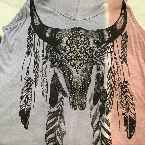 Vocal Brand Asymmetrical Graphic Tank Top - Picture 2 of 4